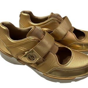 Michael Kors GOLD 8.5 Womens sneakers tennis shoes casual MK